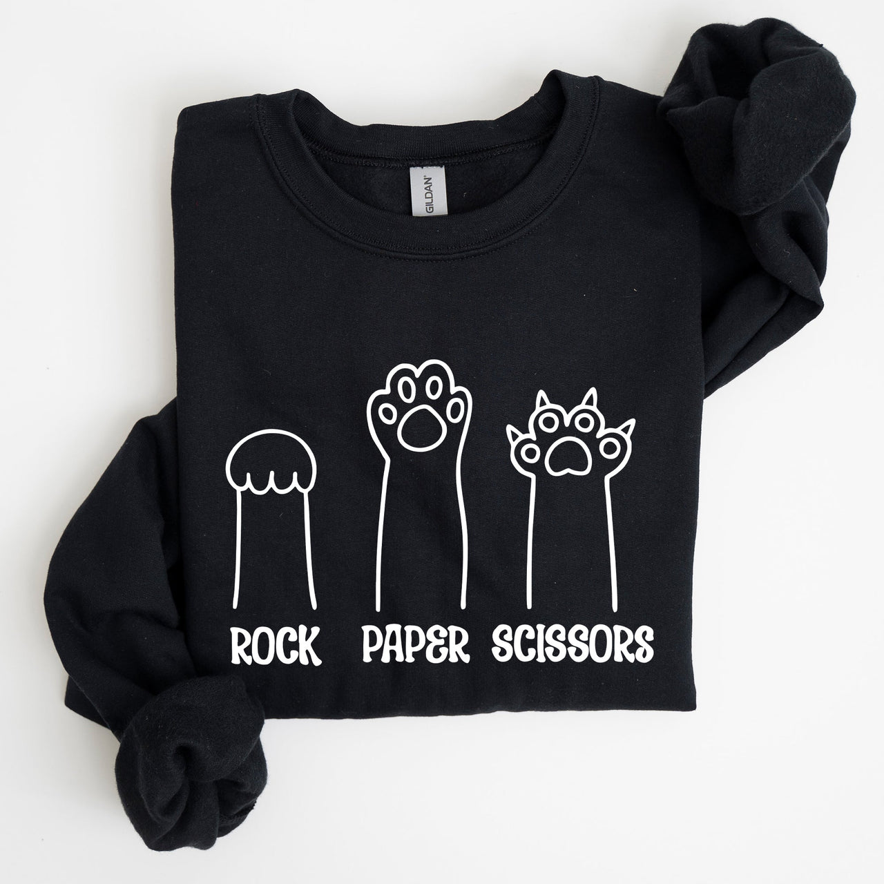 Rock Paper Scissors Cat Mom Feline Lover Pet Parent Cozy Feline Fan For Cat Lovers Sweatshirt