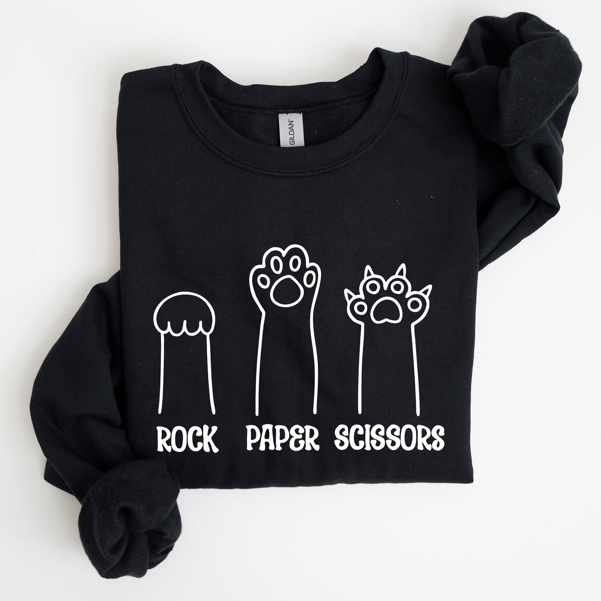 Rock Paper Scissors Cat Mom Feline Lover Pet Parent Cozy Feline Fan For Cat Lovers Sweatshirt