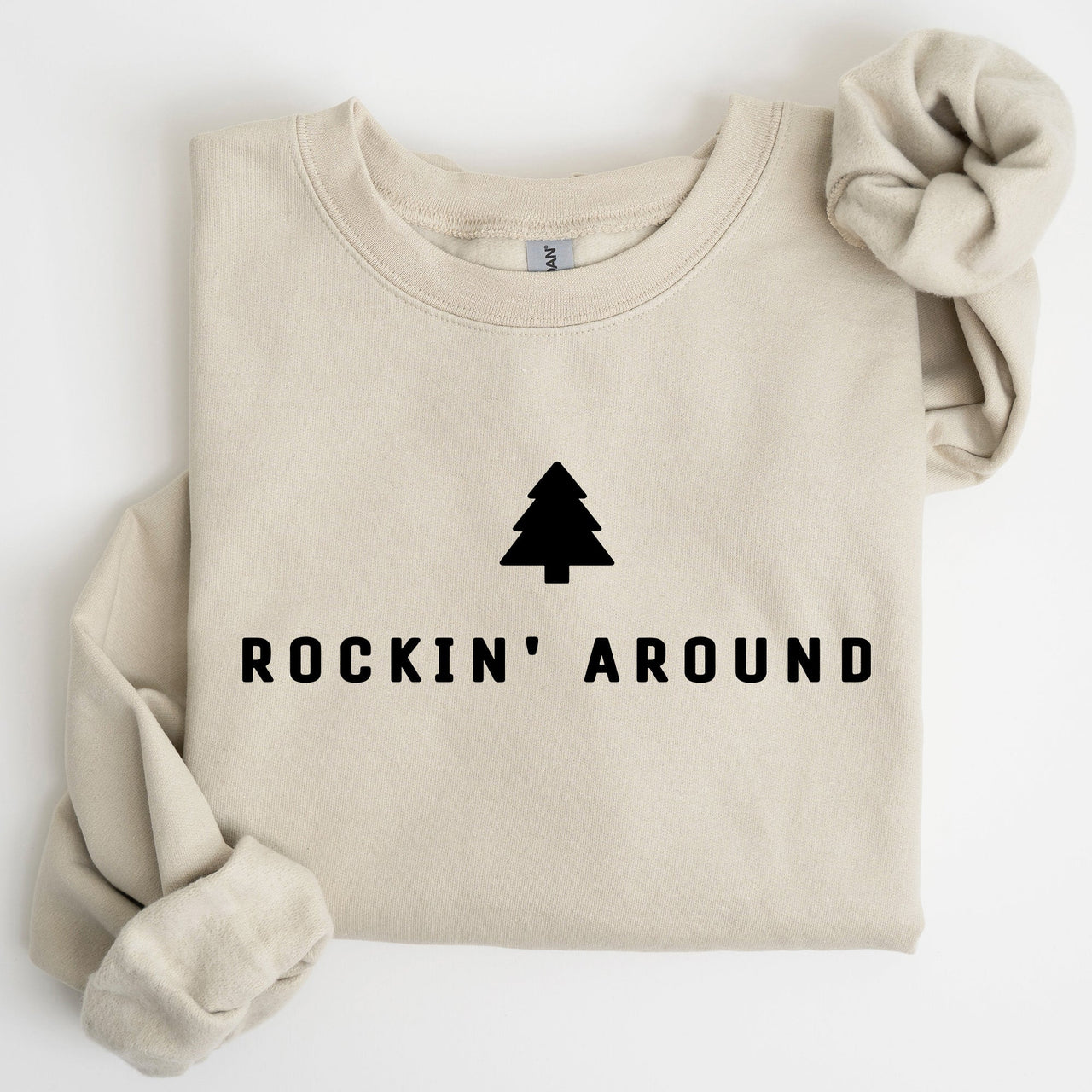 Rockin Around Minimalist Christmas Winter Santa Xmas Holiday Edition Cozy Sweatshirt