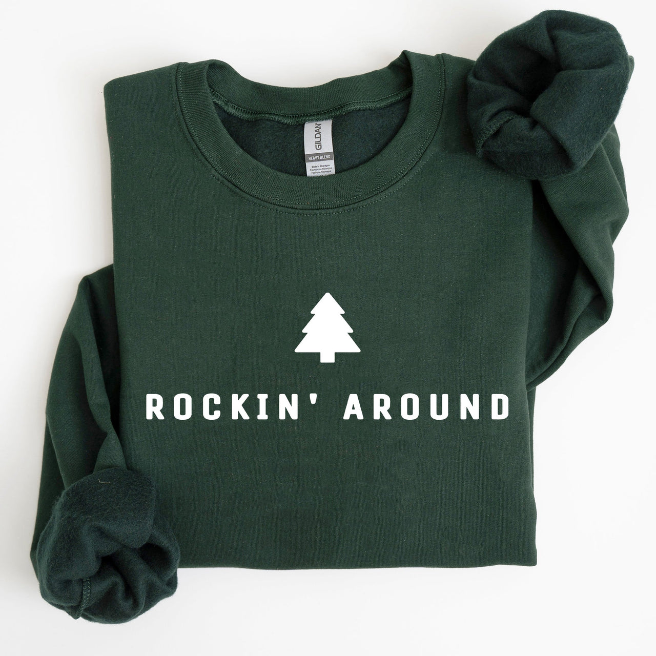 Rockin Around Minimalist Christmas Winter Santa Xmas Holiday Edition Cozy Sweatshirt