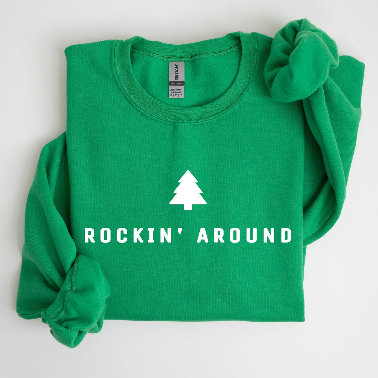 Rockin Around Minimalist Christmas Winter Santa Xmas Holiday Edition Cozy Sweatshirt