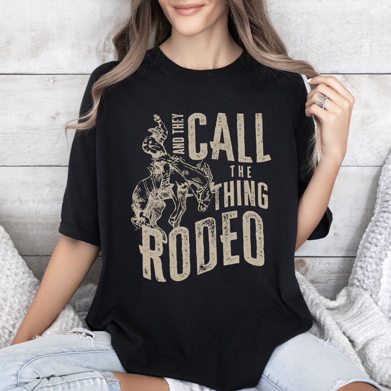 Rodeo Rider Bronco Bull Horse Cowboy Cowgirl Western Rodeo Attire Comfort Colors Tee