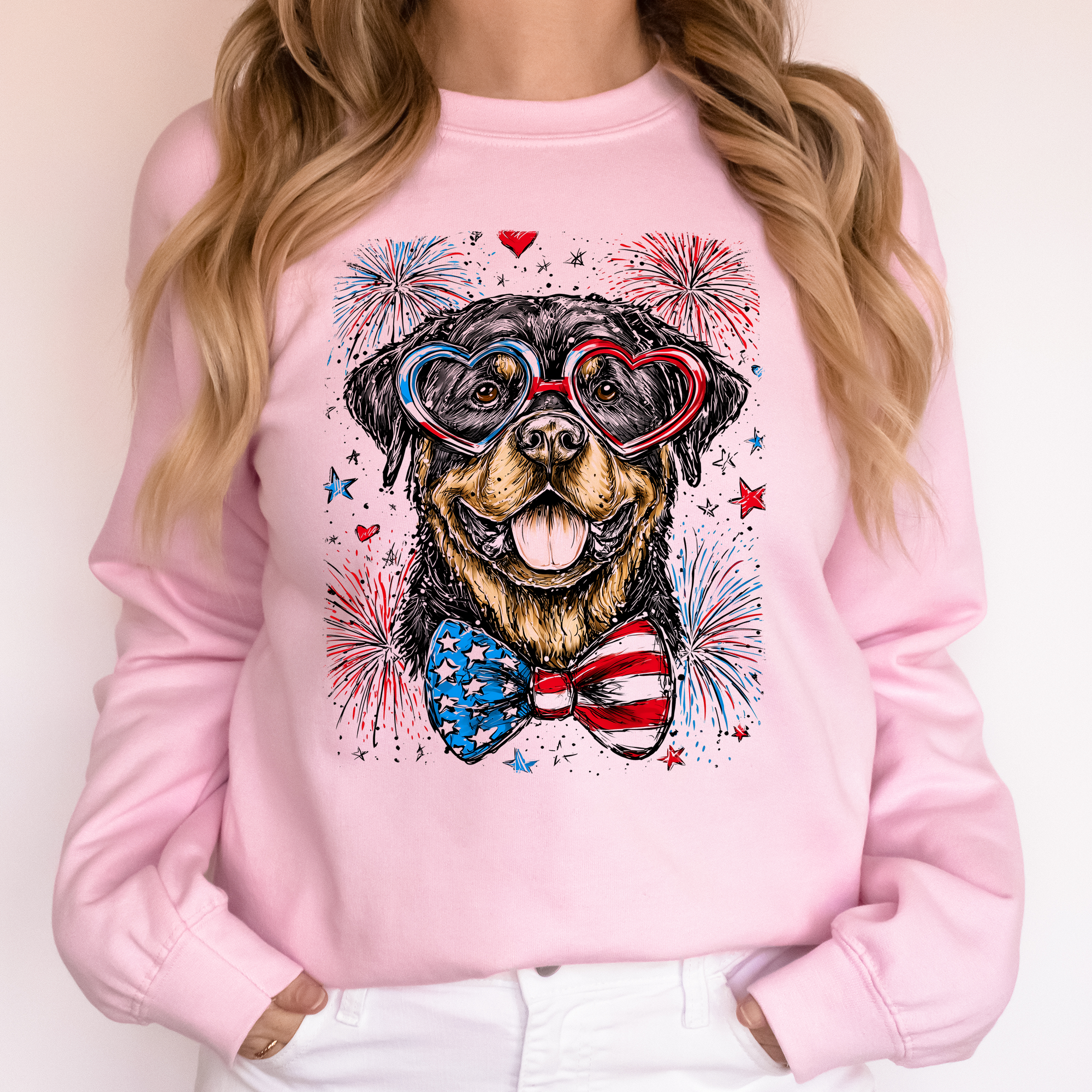 Rottweiler Patriotic Dog USA Flag 4th Of July Pet Lover Proud American Sweatshirt
