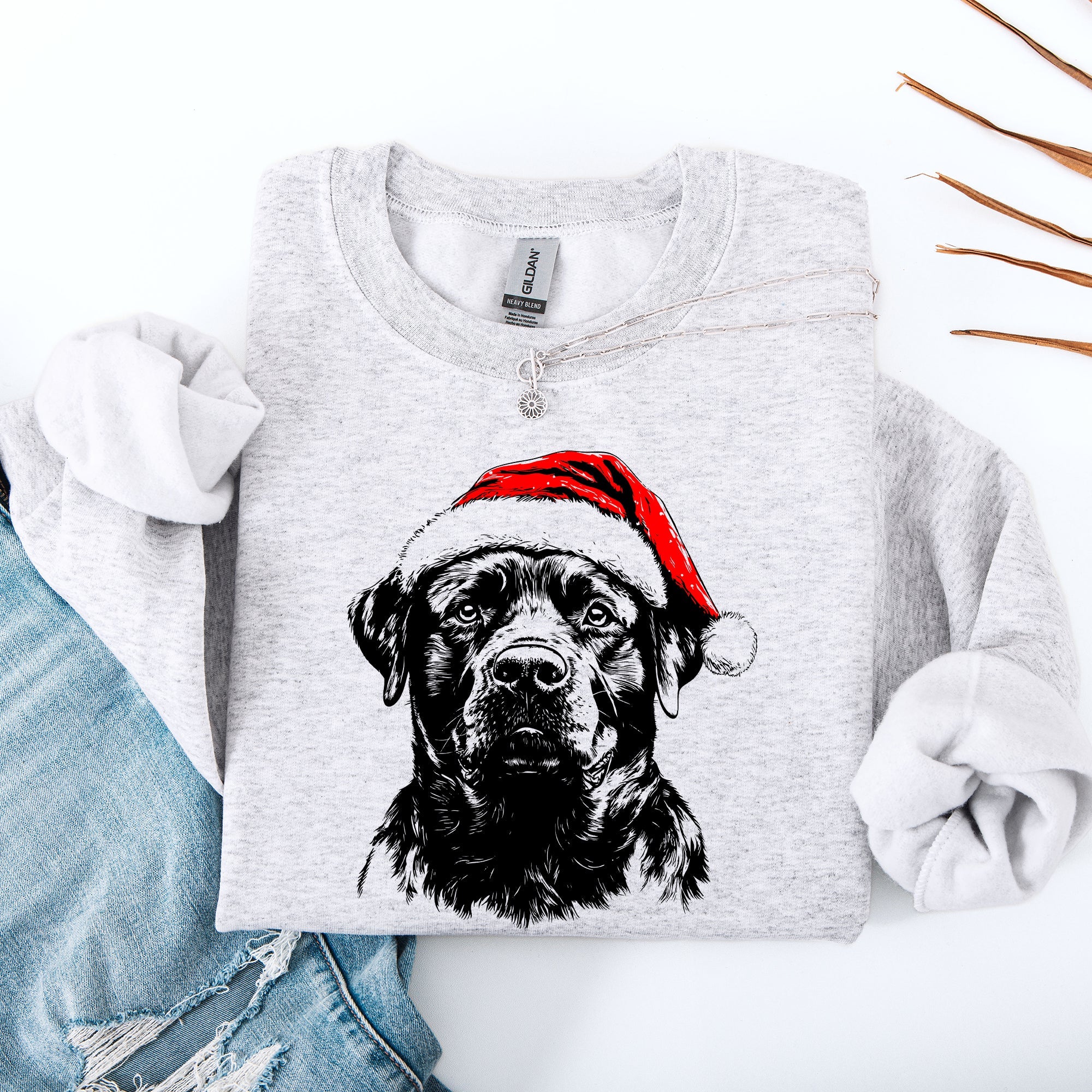 Rottweiler Santa Christmas For Dog Lovers Cozy Festive Winter Holiday Premium Sweatshirt