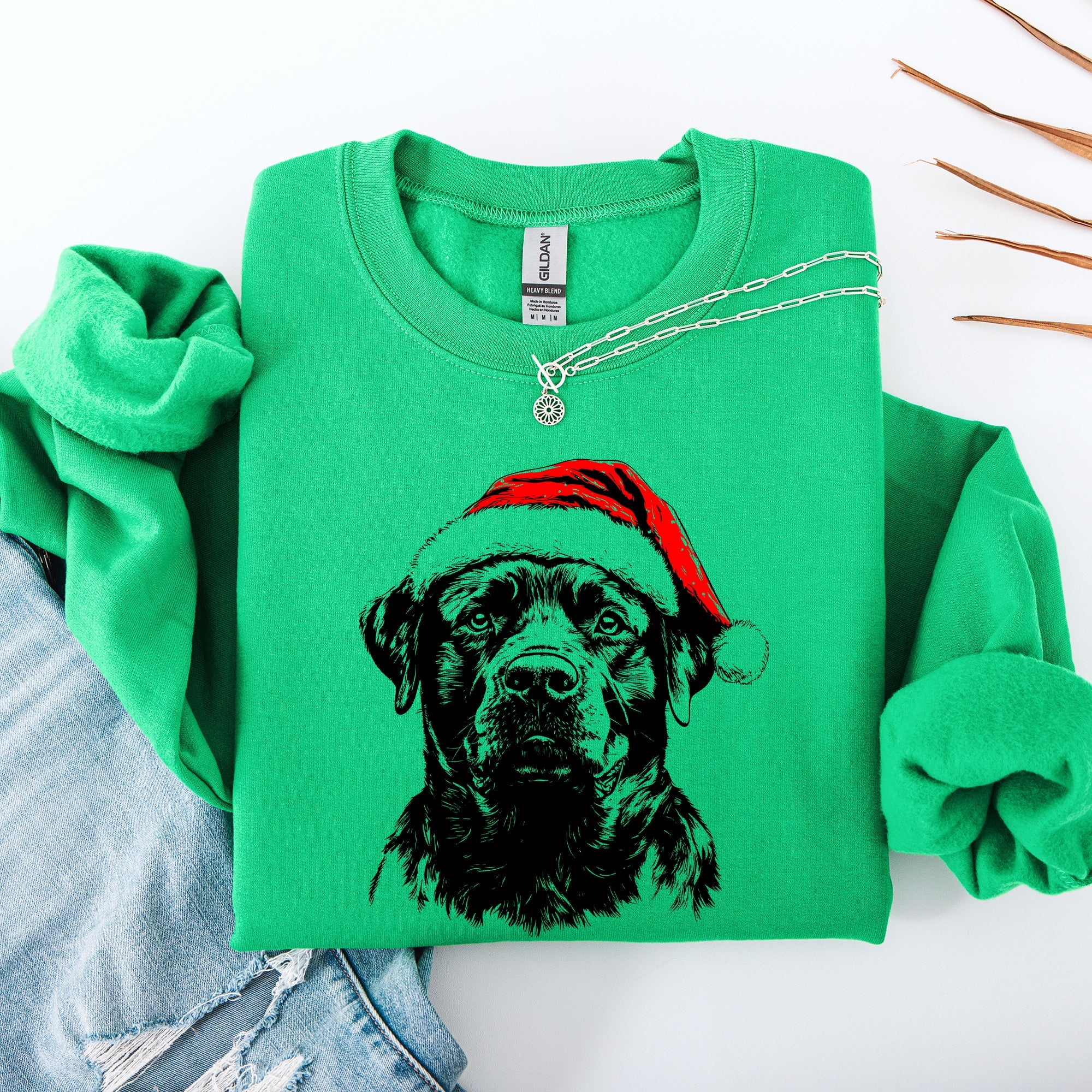 Rottweiler Santa Christmas For Dog Lovers Cozy Festive Winter Holiday Premium Sweatshirt