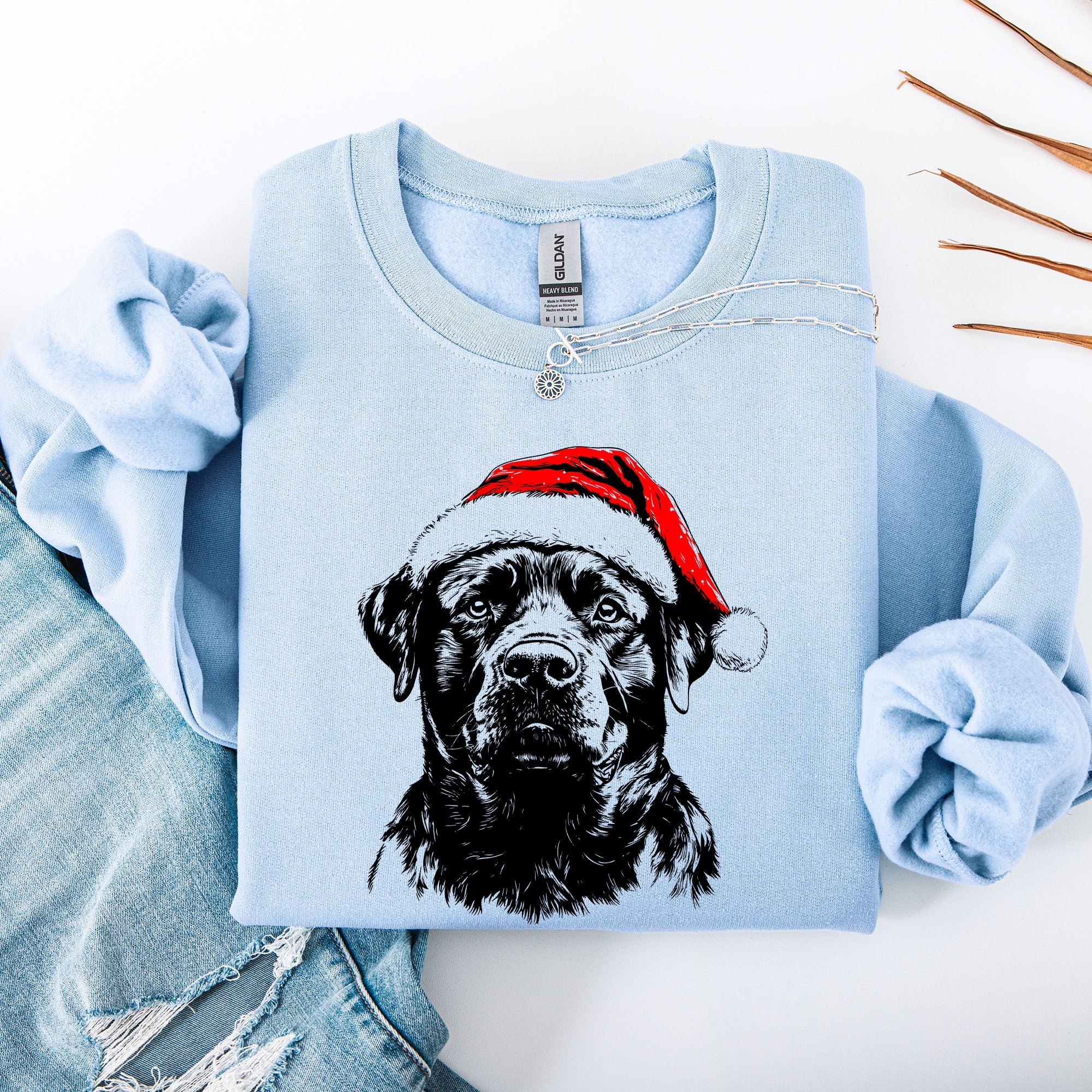 Rottweiler Santa Christmas For Dog Lovers Cozy Festive Winter Holiday Premium Sweatshirt