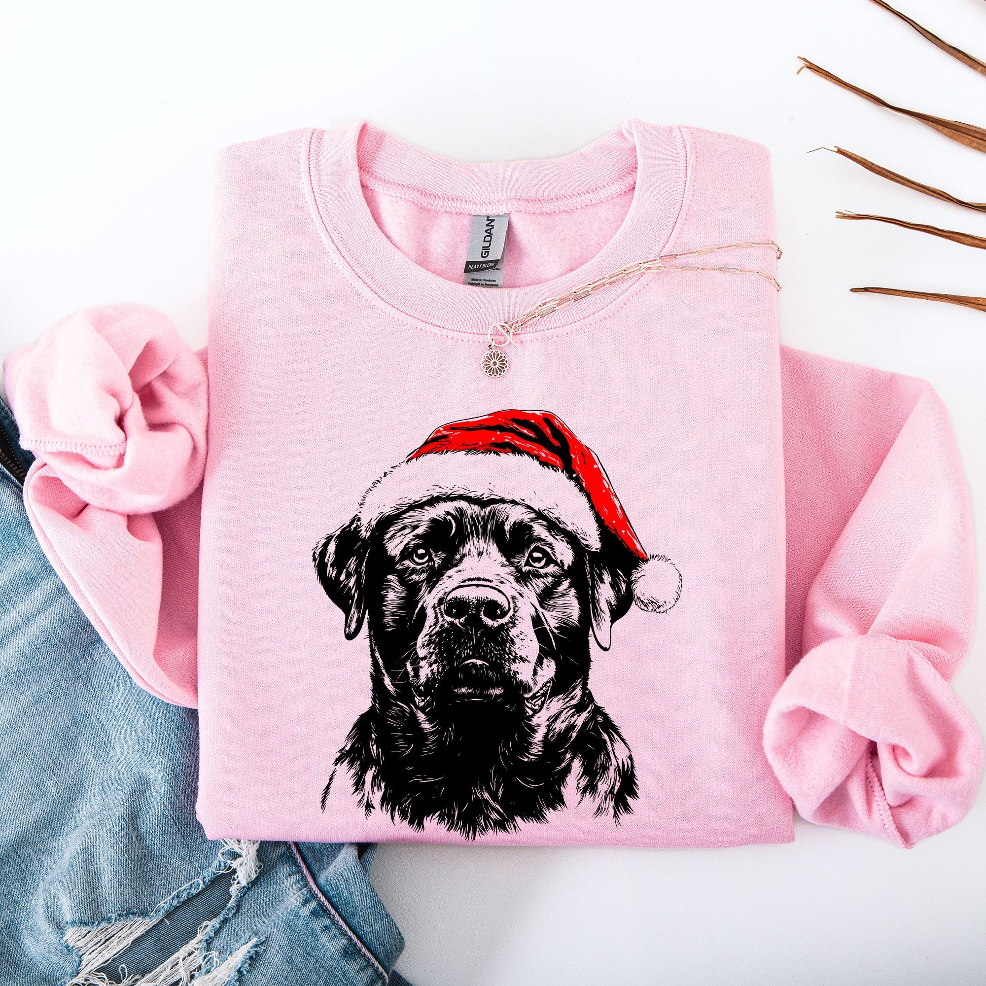 Rottweiler Santa Christmas For Dog Lovers Cozy Festive Winter Holiday Premium Sweatshirt