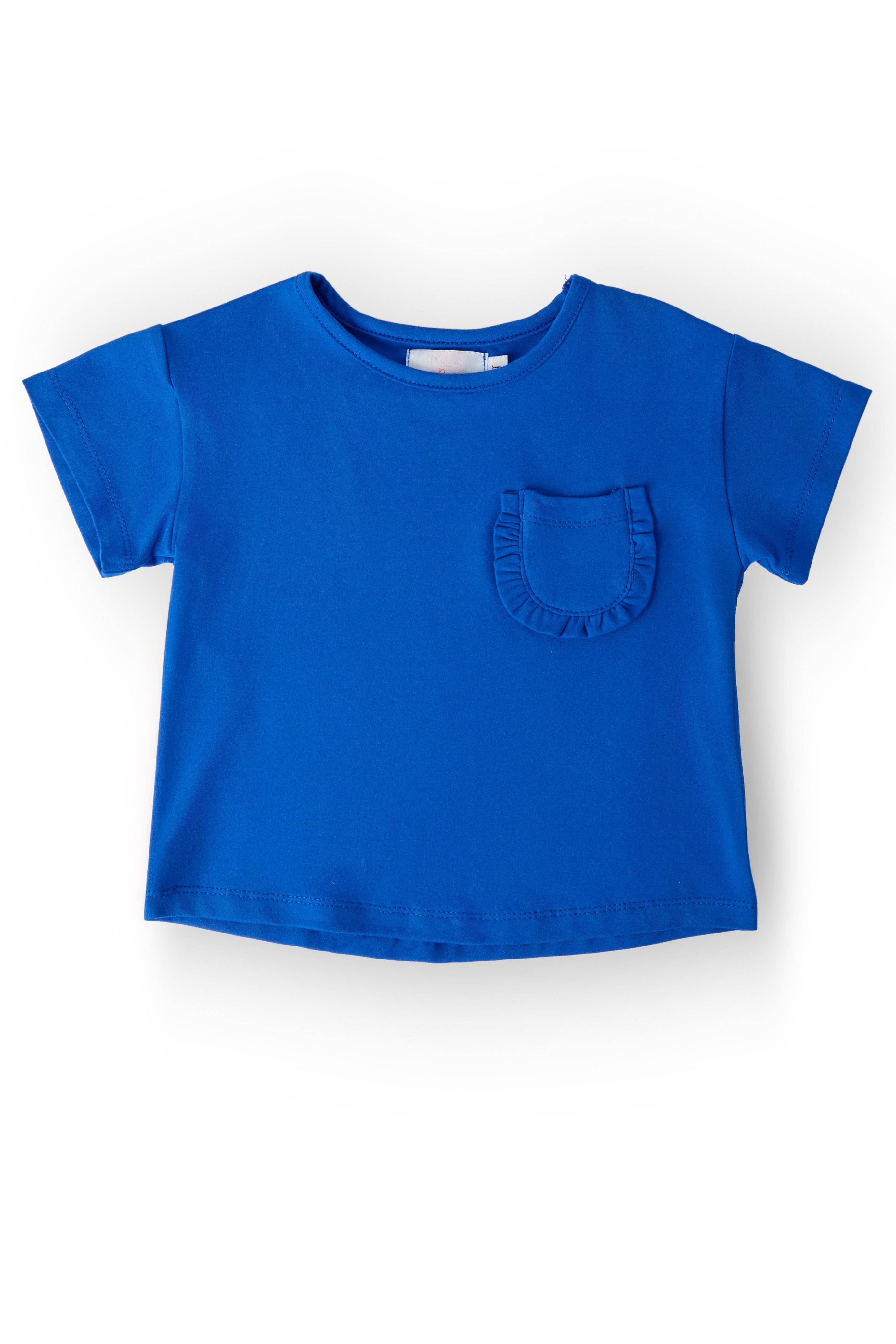 Royal Blue Ruffle Pocket Tee