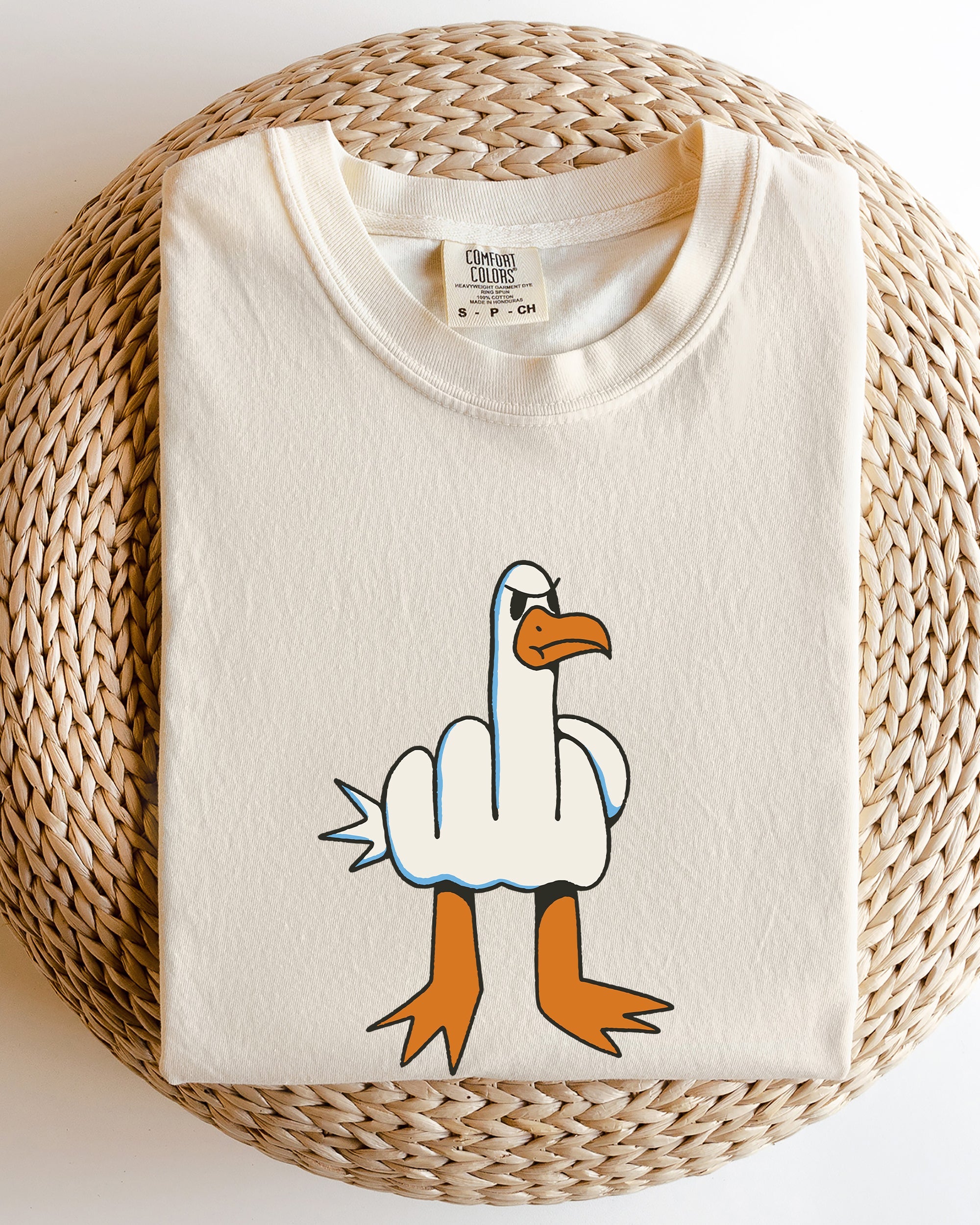 Rude Seagull Middle Finger Vulgar Crude Aesthetic Meme Collection Comfort Colors Tee