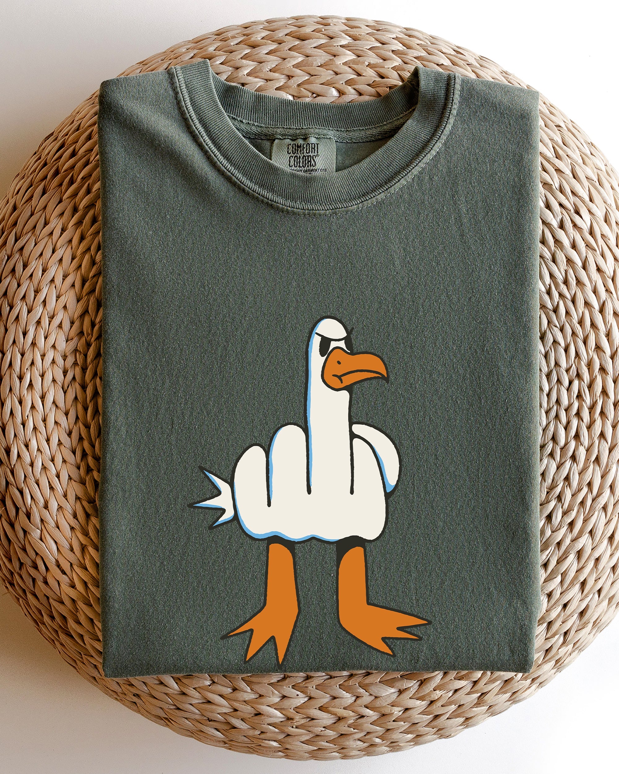 Rude Seagull Middle Finger Vulgar Crude Aesthetic Meme Collection Comfort Colors Tee