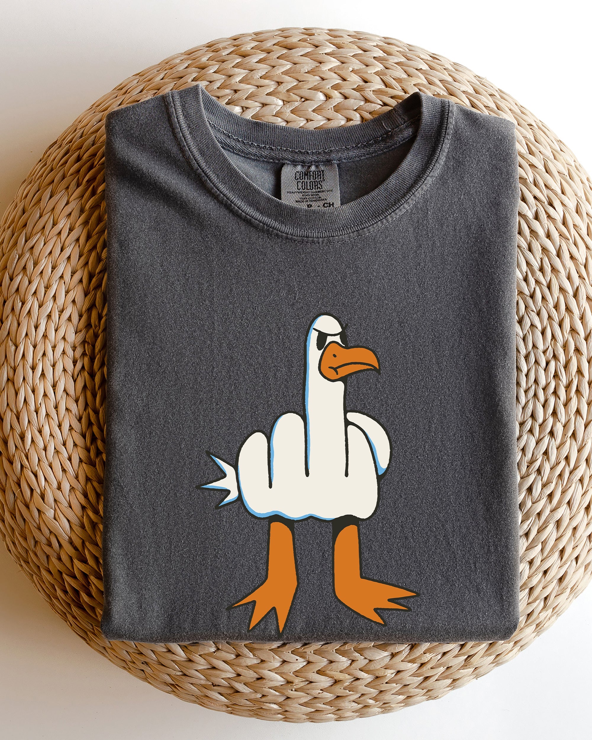 Rude Seagull Middle Finger Vulgar Crude Aesthetic Meme Collection Comfort Colors Tee