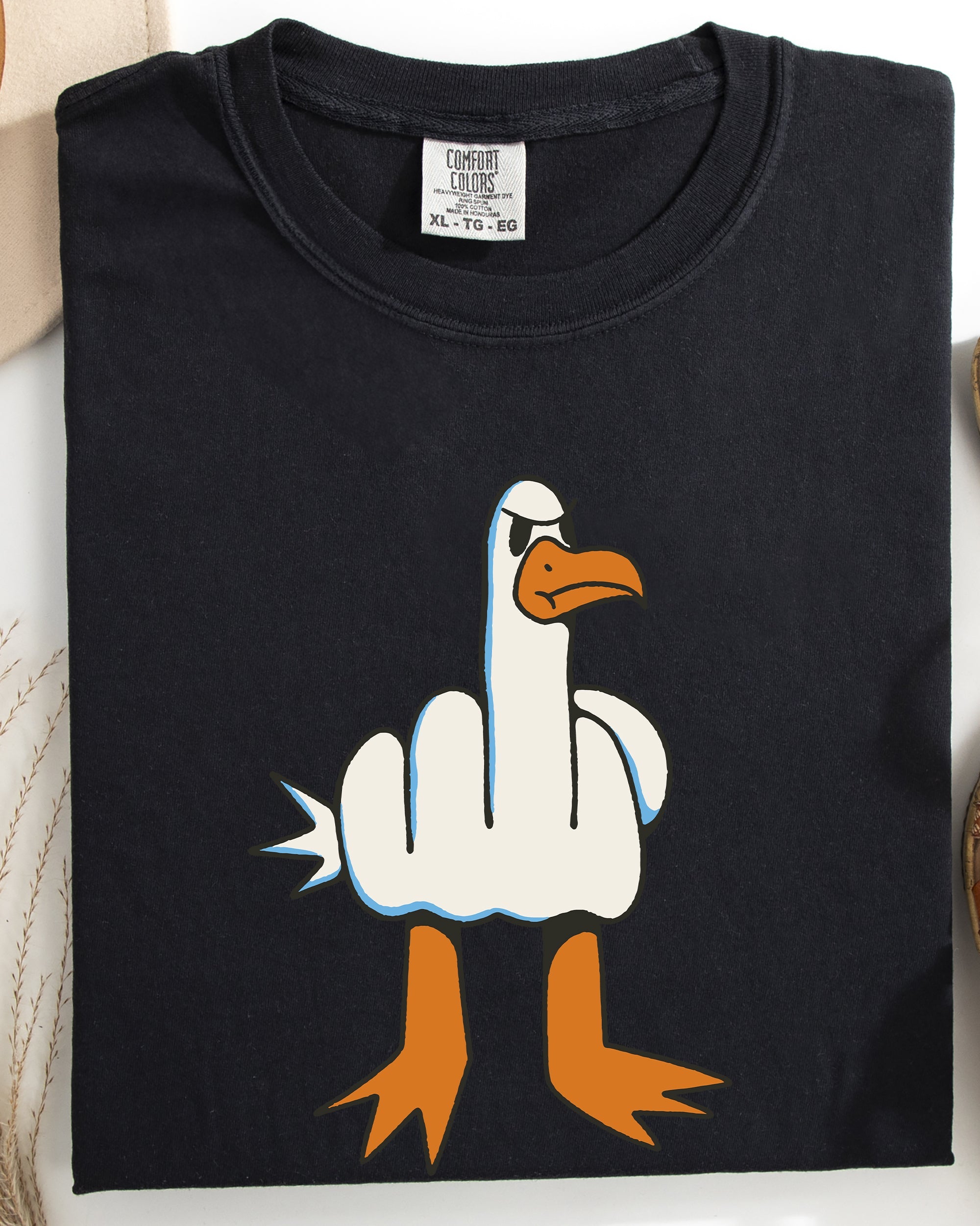 Rude Seagull Middle Finger Vulgar Crude Aesthetic Meme Collection Comfort Colors Tee