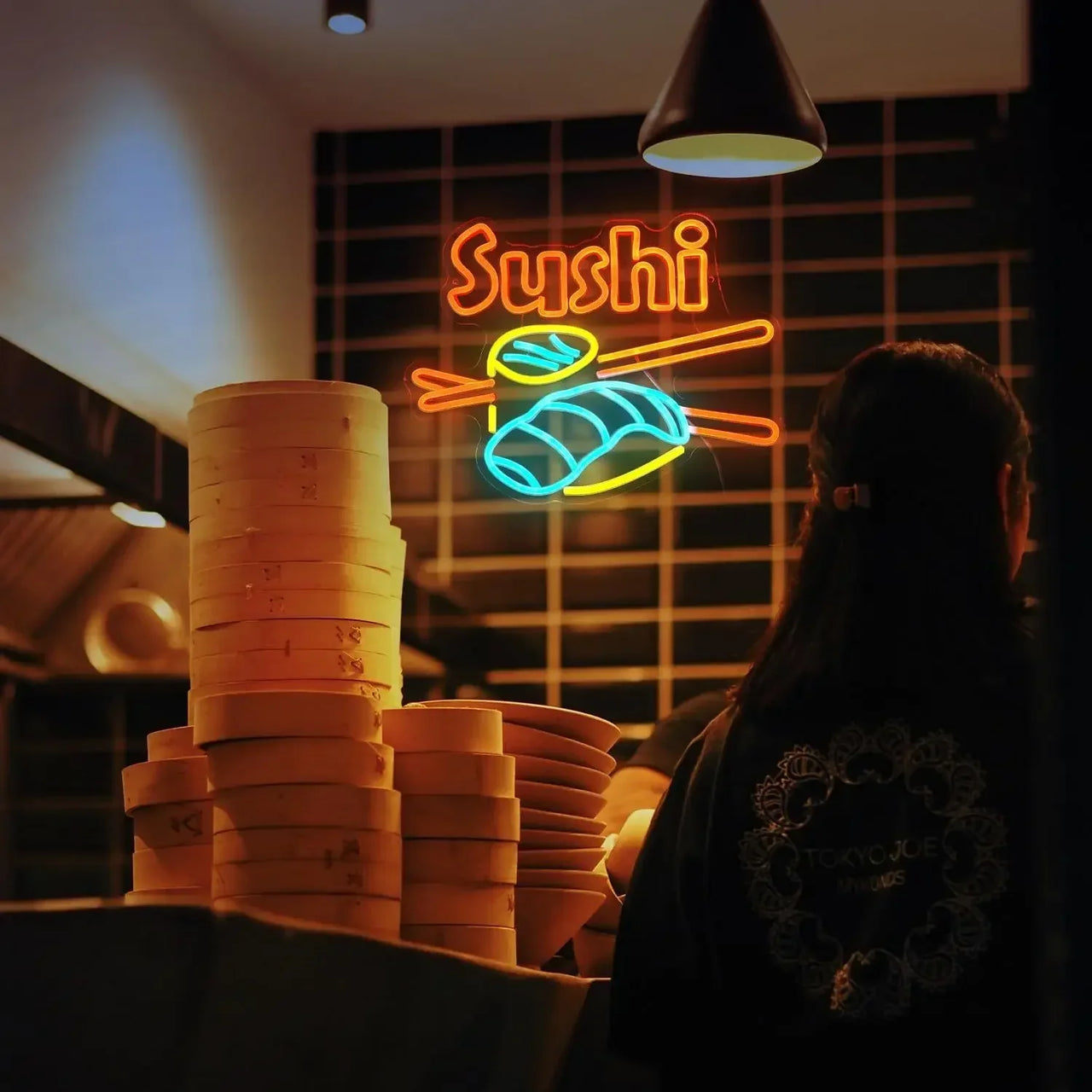 Sushi Neon Sign LED Sushi Light Sign Wall Decoration USB Powered Bright Neon Sushi Sign Shops Sushi Restaurant Kitchen Party