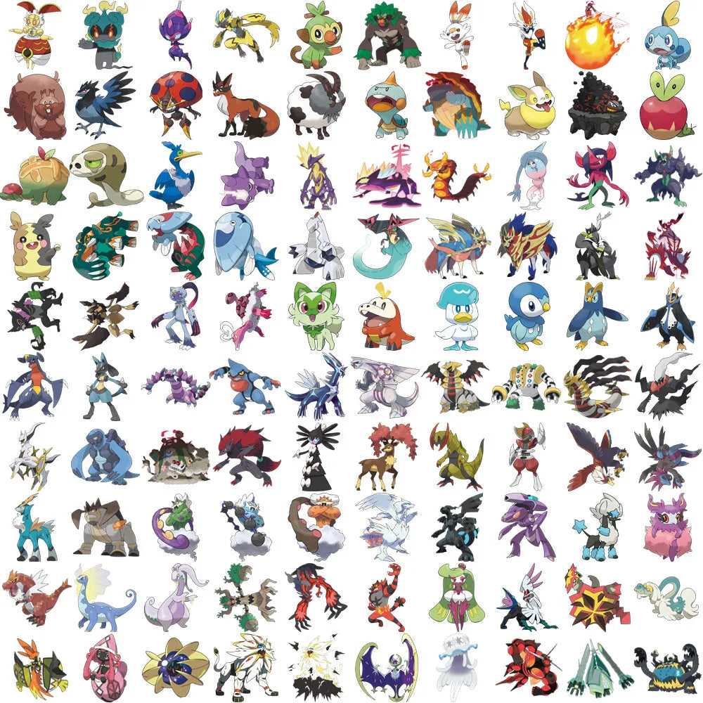300Pcs Pokemon Cute Pikachu Stickers Charizard Album Pokédex DIY Laptop Car Luggage Kawaii Waterproof Anime Sticker Toy