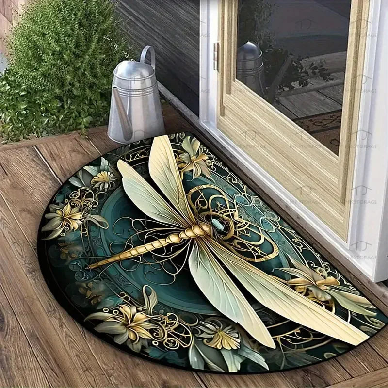 VIKAMA Bohemian Semi-Circular Carpet, Indoor And Outdoor Entrance Mat, Bathroom Door Mat, Soft And Anti-Slip Home Decoration.