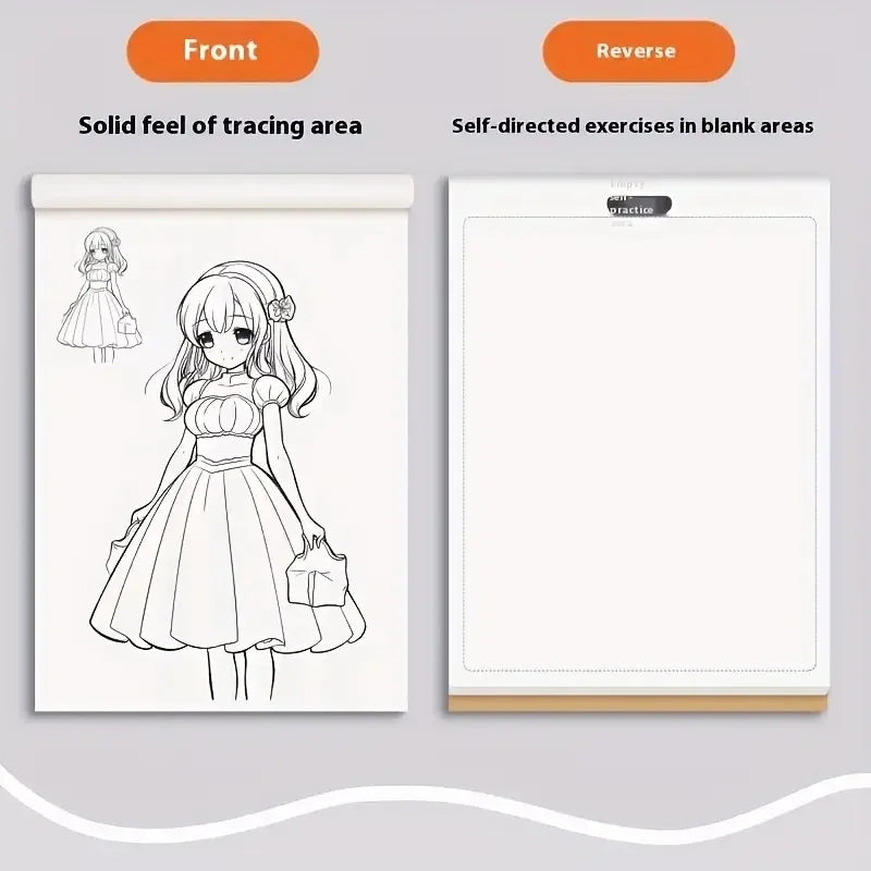 Anime Character Line Art Drawing Book for Beginners - 48 Pages of Simple Hand-Drawn Outlines for Tracing & Practice Painting