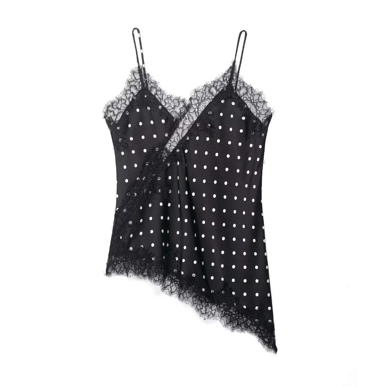 HH Sexy Women Asymmetrical Lace Slip Tops Summer Female Backless Sleeveless Off Shoulder Underwear Tanks Elegant Beach Camisole