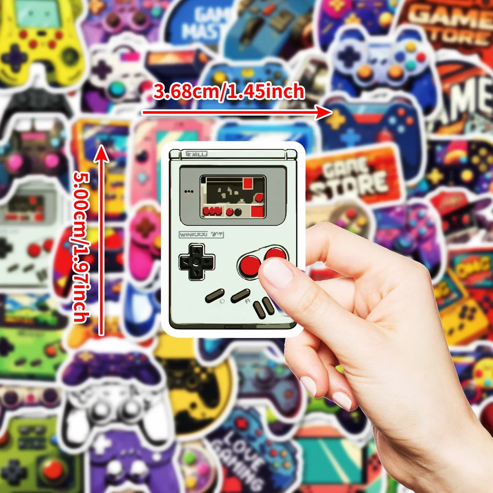 50/100PCS Cartoon Hand Drawn Controller Game Console Graffiti Waterproof Decor Sticker DIY for Laptop Stationery Notebook