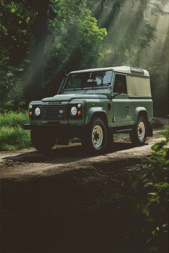 L-and-R-over Defender 90 Offroad Poster Classic Retro Automotive Poster Canvas Prints Classic Off-road Vehicle Aesthetic Print