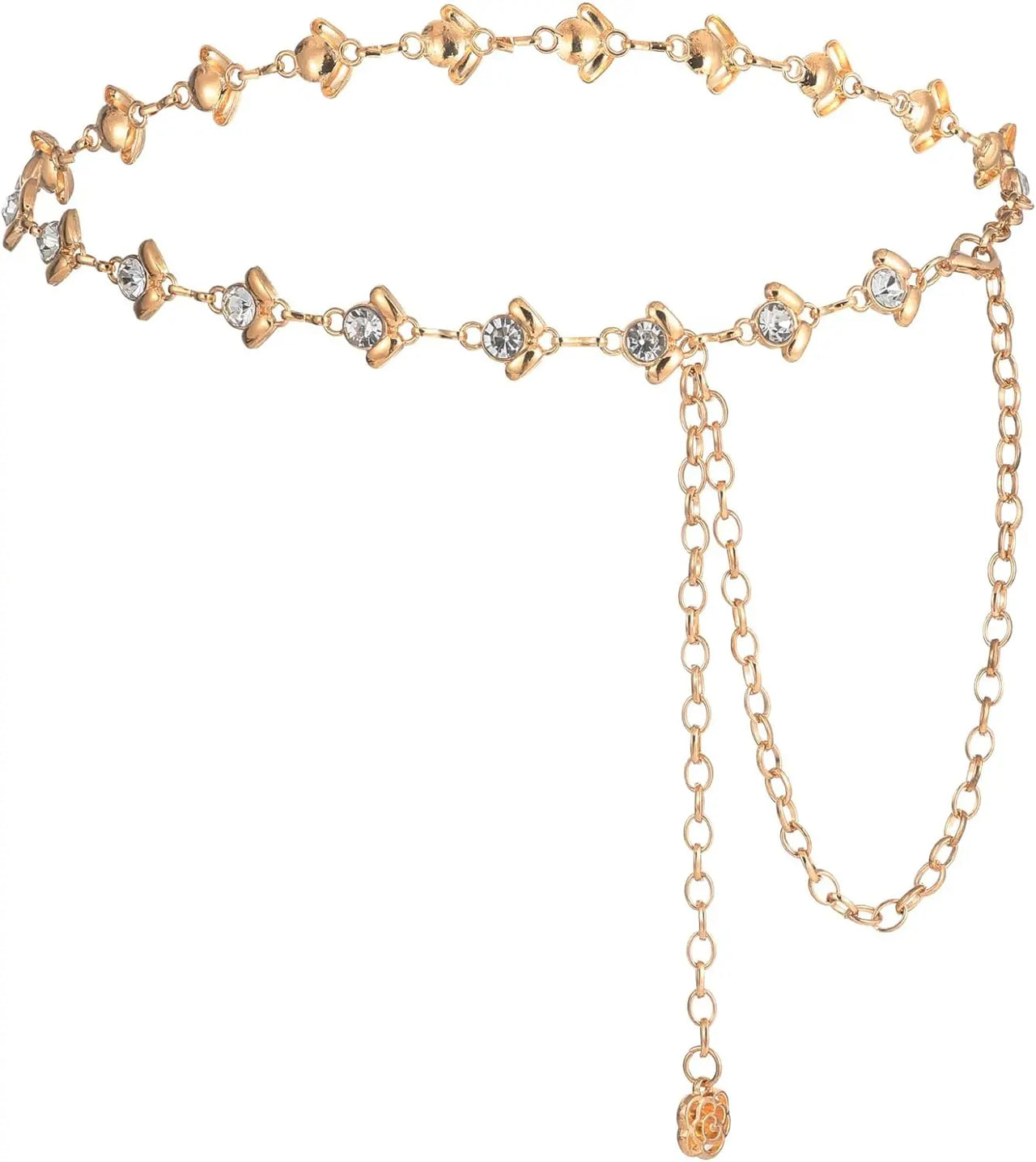 Metal Chain Belt for Women Cowgirl Western Country Chain Belts Adjustable Concho Belt for Sweaters Dresses Jeans