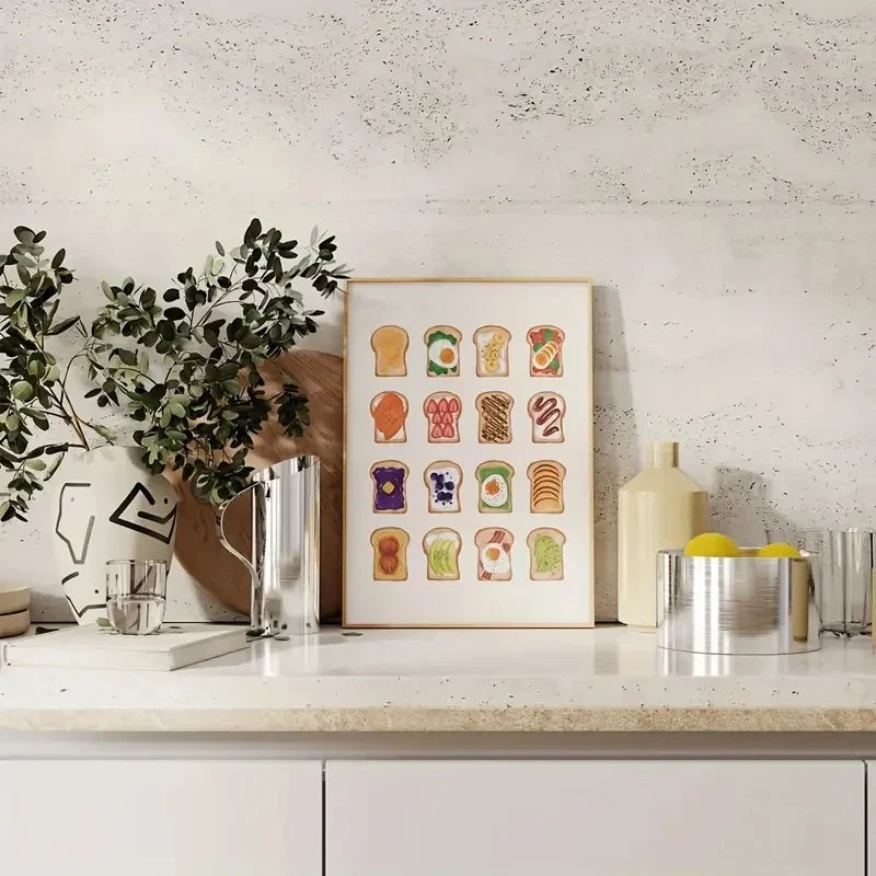 Modern Kitchen Bread And Sandwiches Wall Art Prints Canvas Painting Poster Picture For Living Bed Kids Room Home Decor