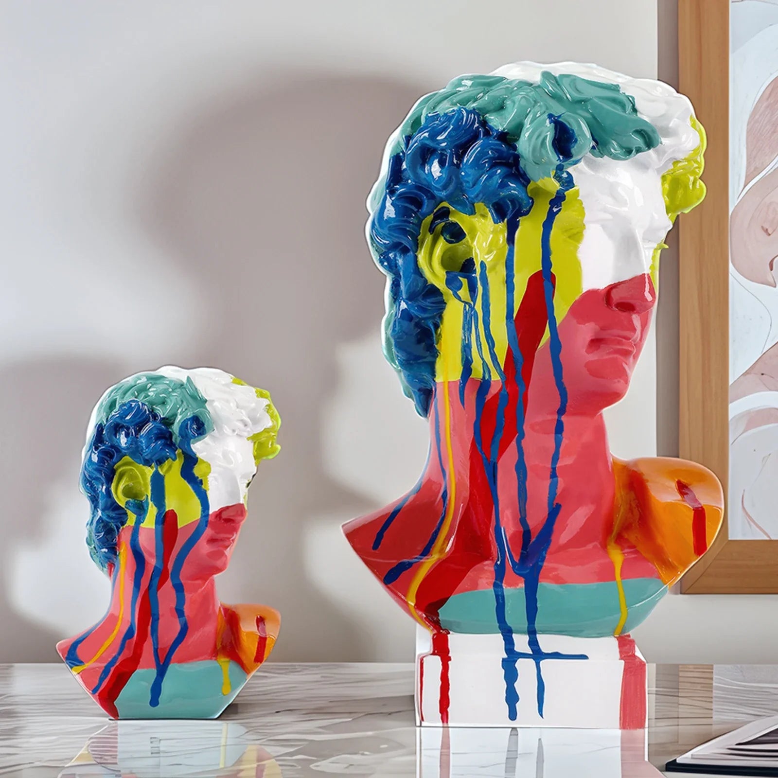 David Head Resin Statues Living Room, Table, Office Decoration European Home Decoration Statues Home Decor Art Bust Sculpture