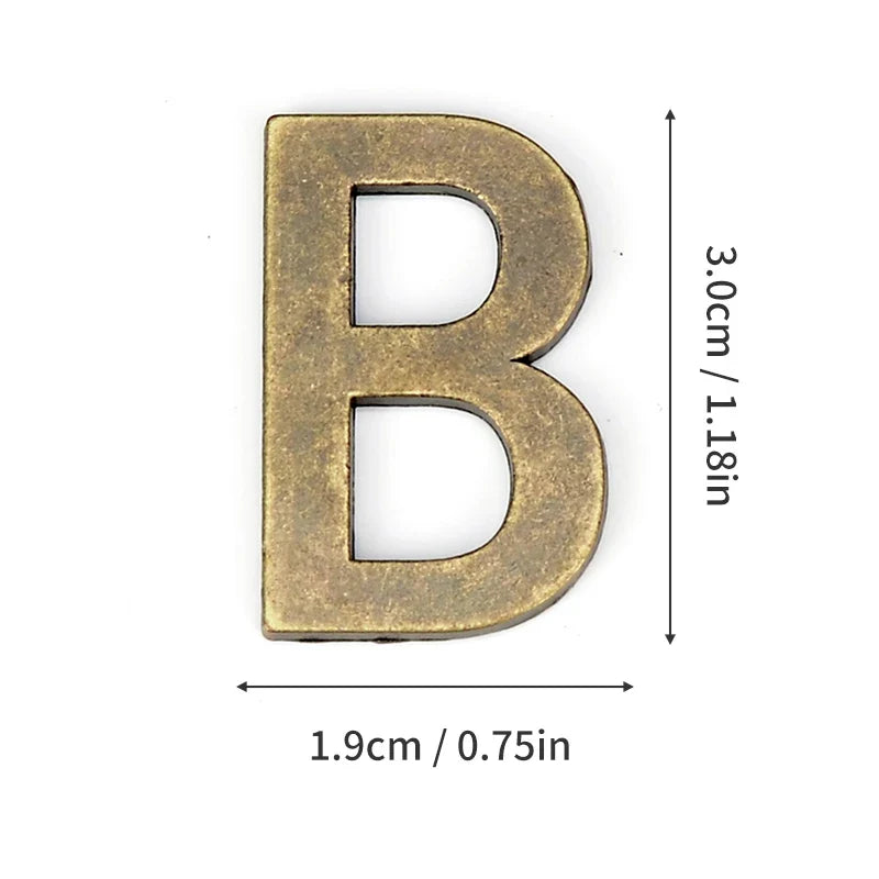 Metal Self Adhesive House Number English Alphabet Letters for Apartment Room Door Plate Table Mailbox Number Stickers 3*2cm