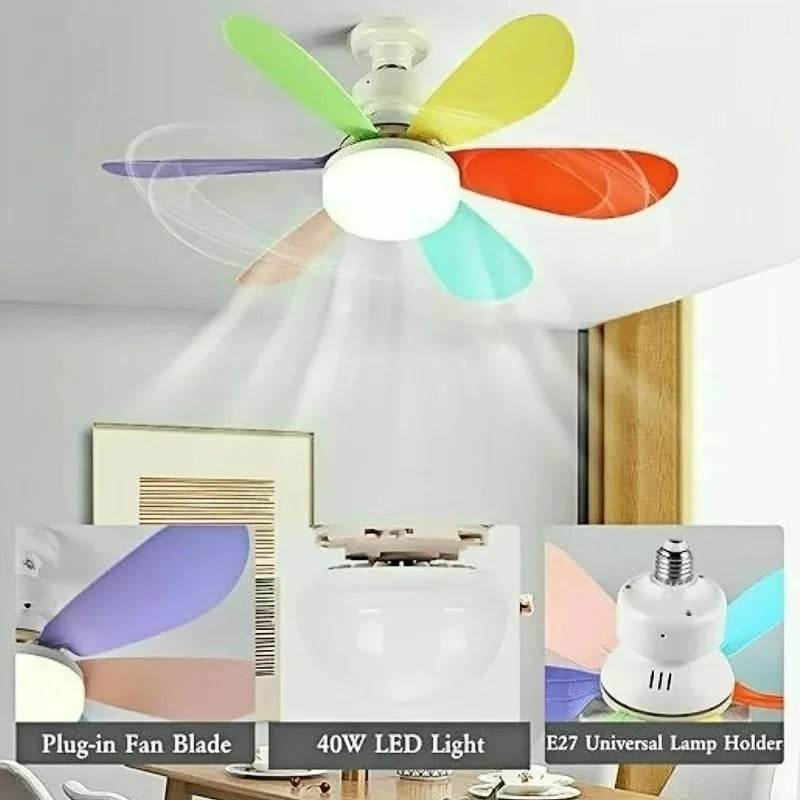 LED Fan Light with Remote Control 42/52CM 3 Speed Adjustable Decoration Living Room Bedroom Study Dining Room Indoor Light