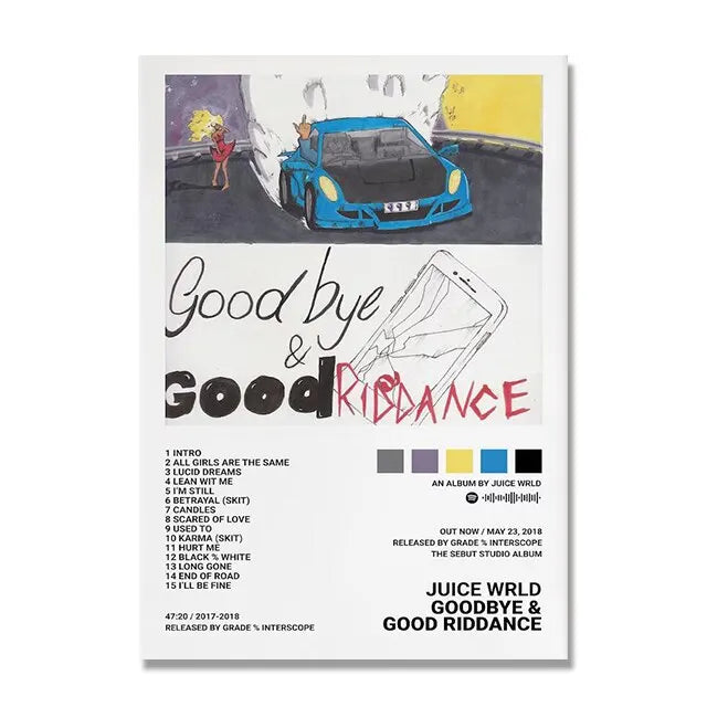 Music Album Covers Poster Gifts Juice Wrld,Tyler Hip Hop Rapper Singer Album Covers Canvas Painting Wall Art Pictures Room Decor