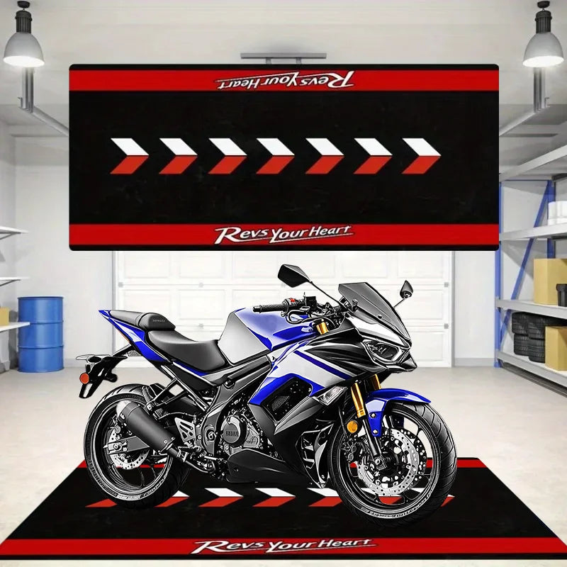VIKAMA Racing Carpet, Dirt-Resistant And Anti-Slip, Bedroom Bedside Blanket, Motorcycle Parking Floor Mat, Home Decoration