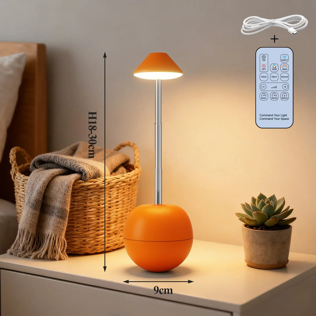 LED Touch Desk Lamp with Remote Control Adjustable Height Desk Light RGB Light Suitable for Living Room Bedroom Bedside Lamp