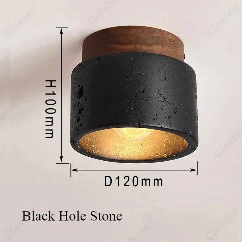 New European LED Yellow Cave Ceiling Lamp Cream Wind Corridor Porch Living Room Balcony Bedroom Lighting