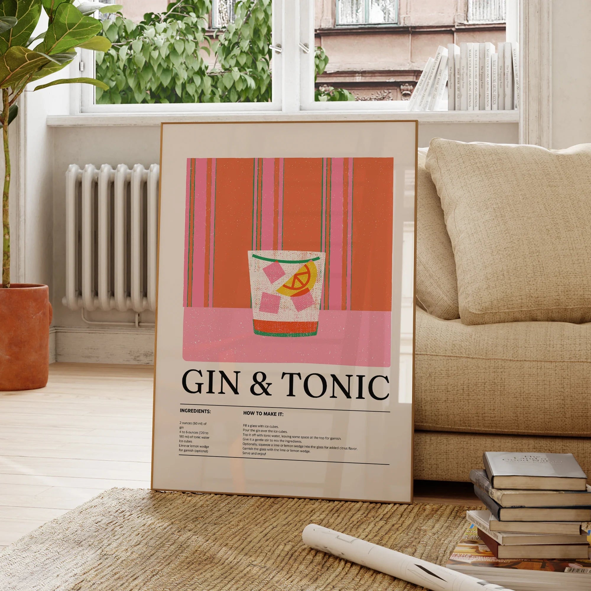 Modern Minimalist Gin & Tonic Cocktail Gifts For Wall Art Prints Canvas Painting Poster Picture For Living Room Home Decor