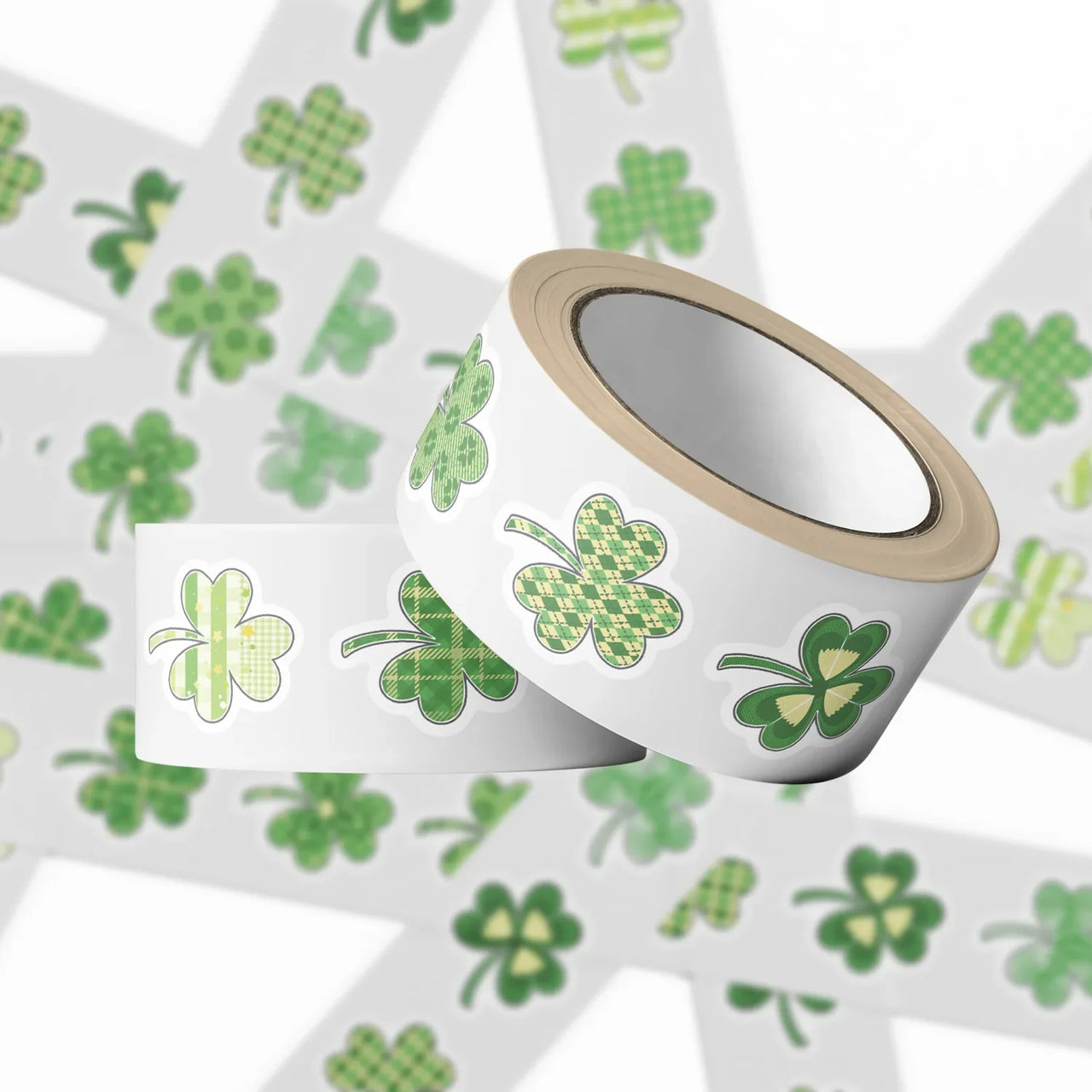 500PCS Green Roll Stickers Cartoon Clover Decorative Notebook Stationery Reward Waterproof Stickers
