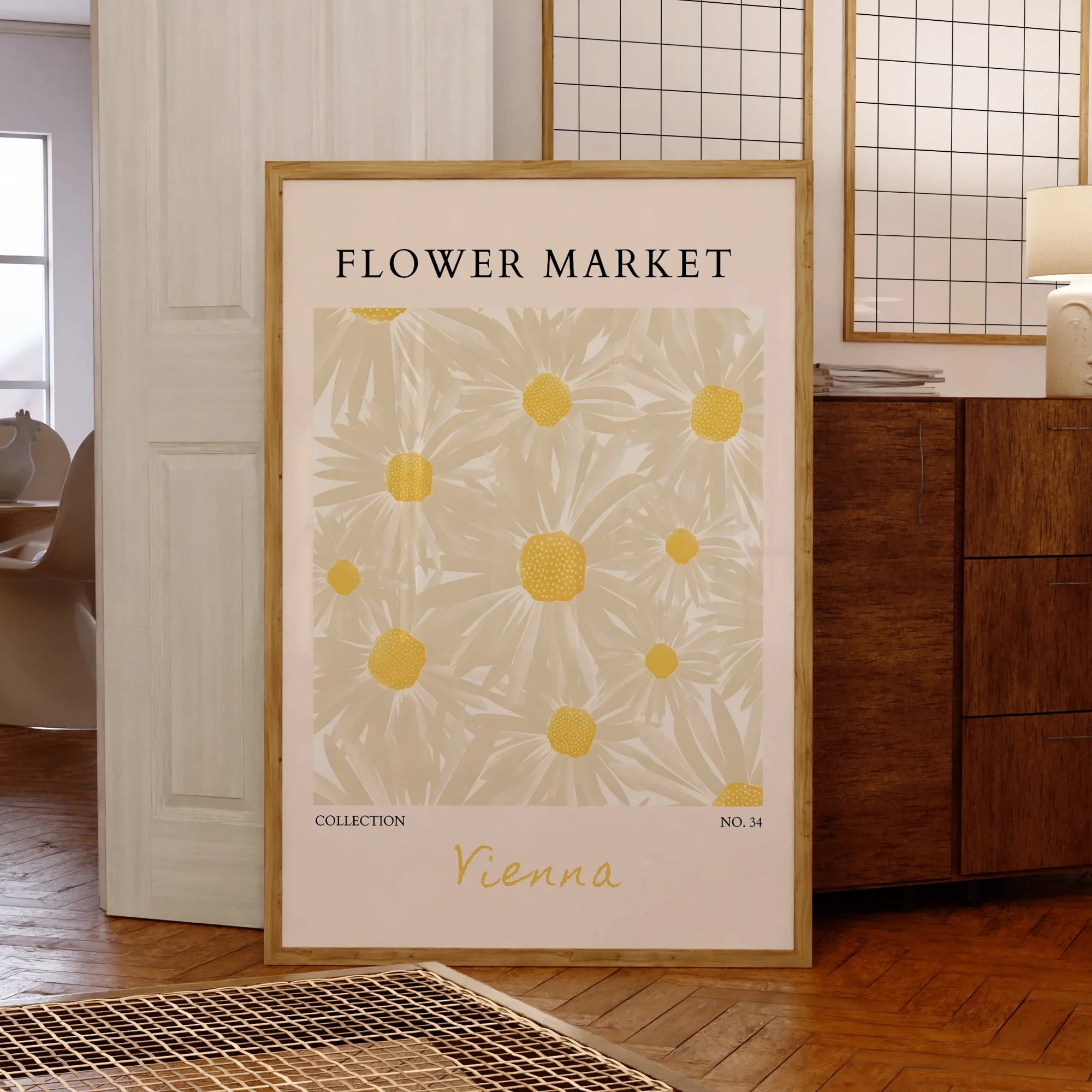 Modern Flower Market Yellow Flowers Wall Art Prints Canvas Painting Poster Picture For Living Room Bedroom Home Decor