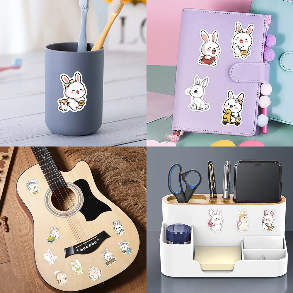 60/120PCS Cute Animal Series Rabbit Graffiti Stickers Luggage Water Cup Scooter Stickers
