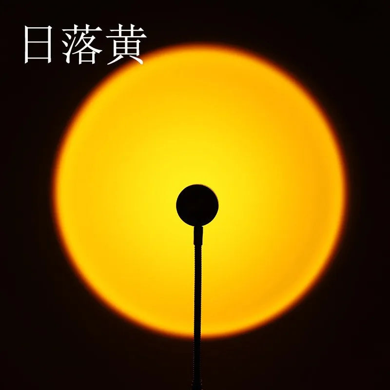 USB Sunset Projection Lamp Rainbow Atmosphere Night Light Sunset Light for Photography Selfie Wall Decoration Tiktok Table Lamp