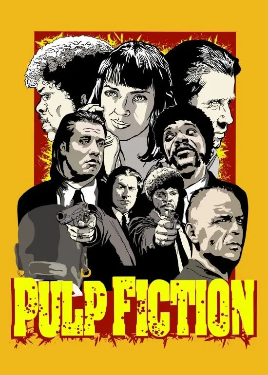 New Pulp Fiction Poster Classic Humor Movie Wall Decor Pulp Fiction Film Fans Wall Art Decor Bar Home Canvas Poster Prints Decor