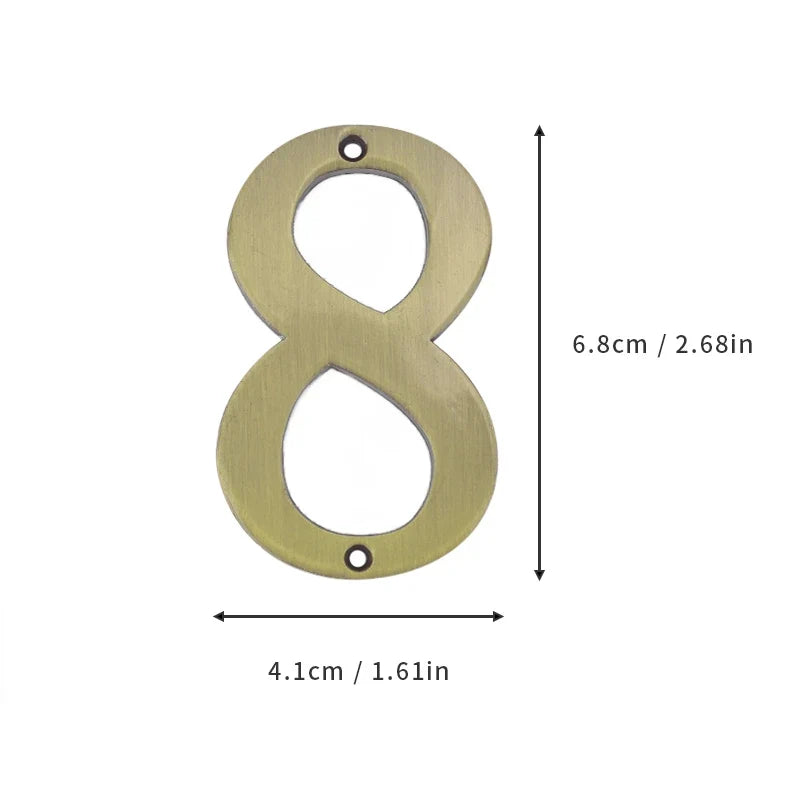 1Pcs 3Inch Metal House Numbers with M2 Screws Solid Zinc Alloy Mailbox Numbers 3D Address Numbers for Outside House Apartment