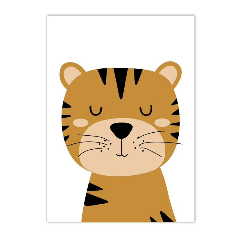 HAKUNA MATATA Art Poster Baby Nursery Canvas Print Lion Animal Painting Tiger Posters Nordic Wall Pictures Kids Room Decoration