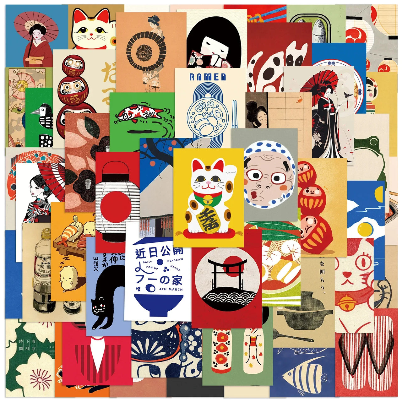 50/100PCS Cartoon Japanese style Poster Stickers - Decor Refrigerators Skateboards Computers, Laptops, Waterproof Stationery