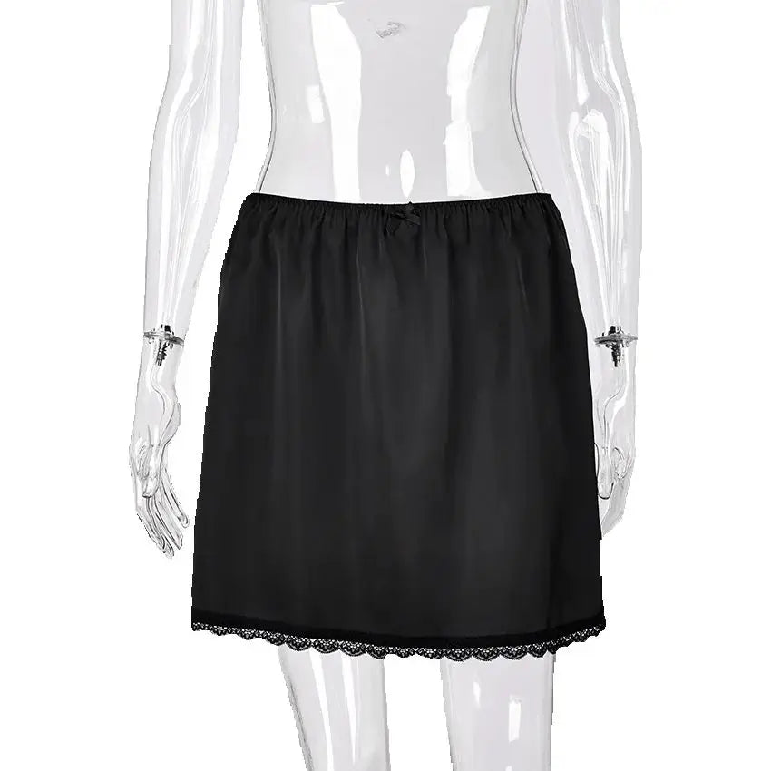 Linad Summer Sexy Satin White Mini Skirts For Women Street Chic Red High Waist Skirt Casual Slim Elastic Waist Skirt Female 2025