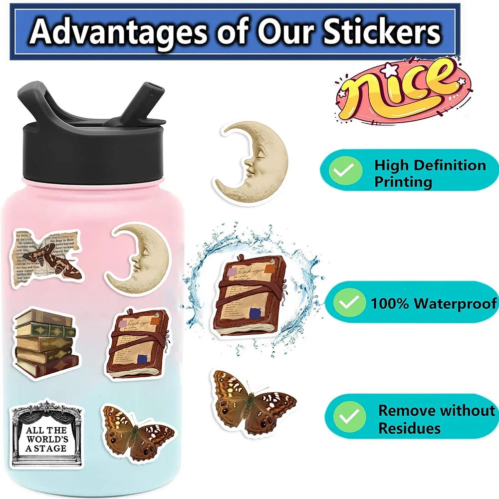 50PCS Cartoon Dark Aesthetics Graffiti Stickers Decorative Guitar Notebook Luggage DIY Waterproof Stickers