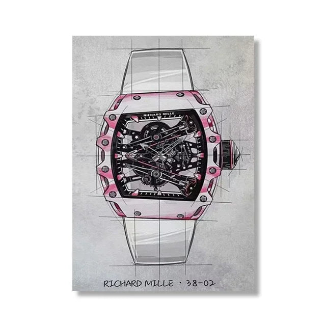 Brand Watch Line Room Living Canvas Painting Wall Art Home Decor