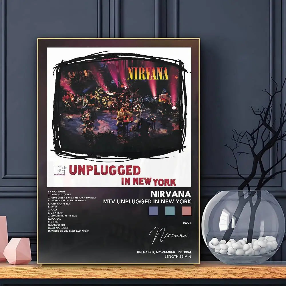 Band N-N-Nir-va-naS Poster HD Art Sticky Wall Waterproof Home Living Room Bar Decoration