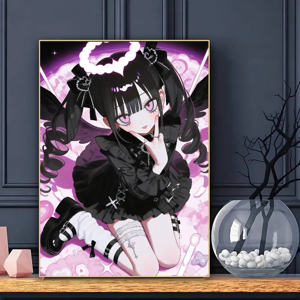 Cartoon Cute ANIME J-Jirai Kei Poster Sticky Wall Art Printing Waterproof Home Living Bed Room Bar Aesthetic Decor