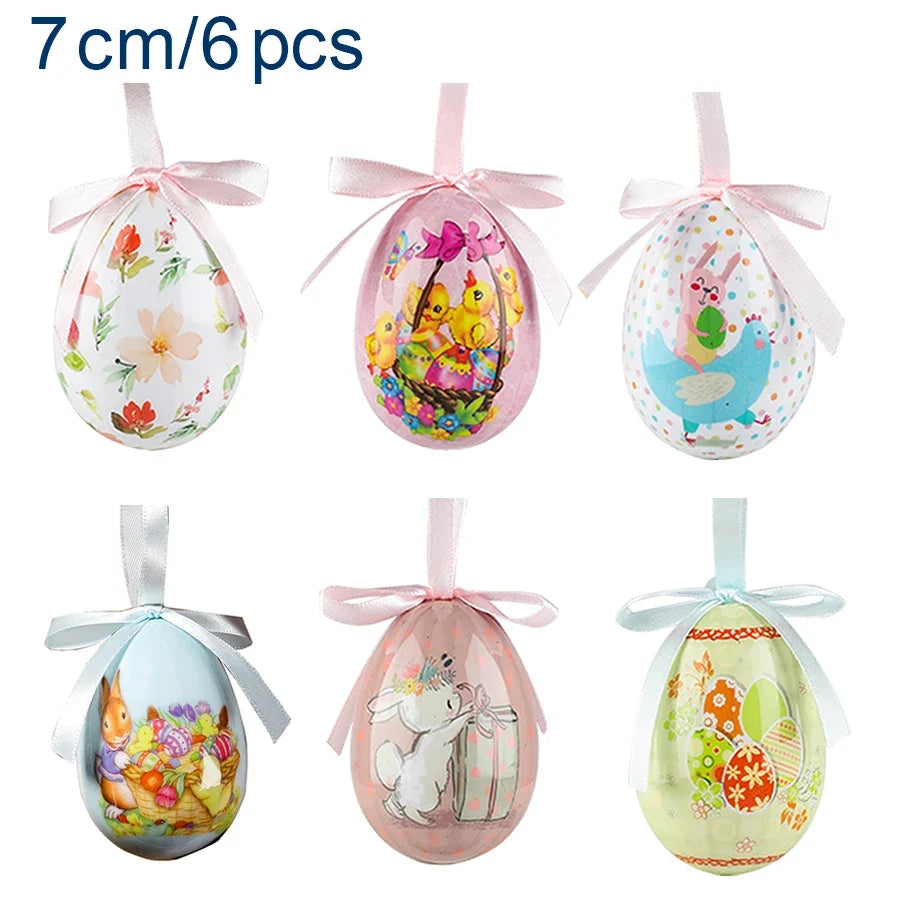 6 Pcs Easter Eggs Bunny Easter Decoration Basket 7 Cm Foam Eggs Home Decor Festoons Hen Party Room Deco Easter Decoration 2024