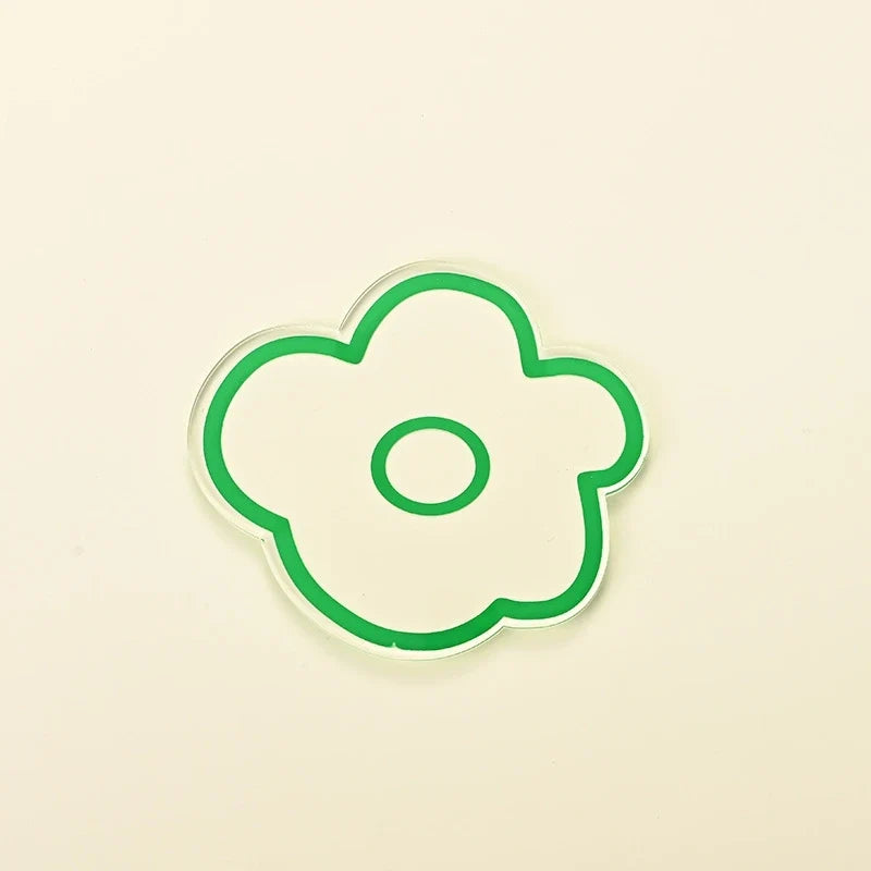 Flower Coasters Acrylic Waterproof Heat Insulation Anti Slip Coffee Cup Mats Cute Flowers Pads Kitchen Tableware Pad Decoration