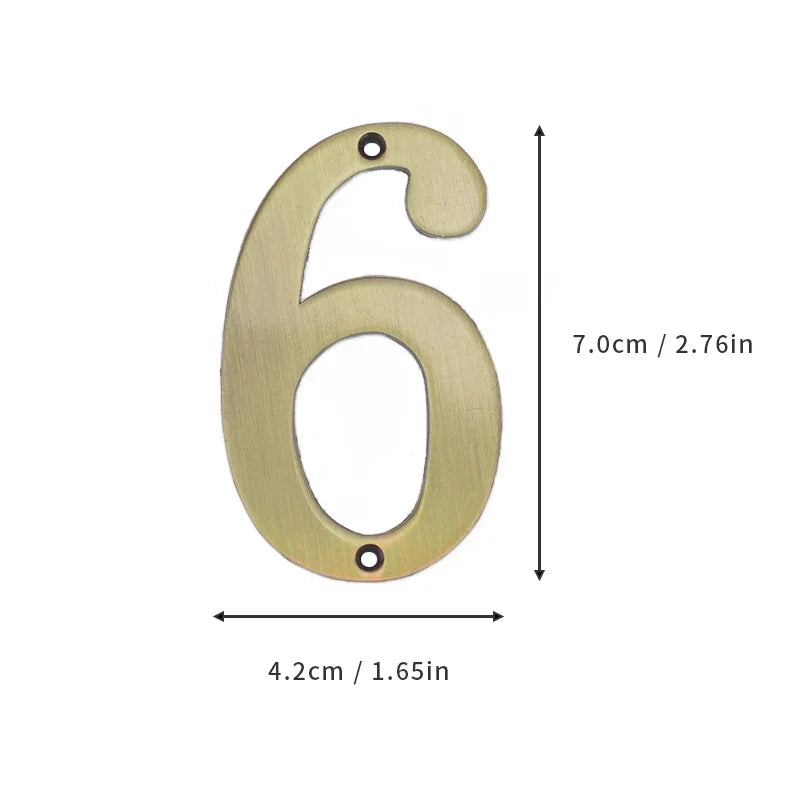 1Pcs 3Inch Metal House Numbers with M2 Screws Solid Zinc Alloy Mailbox Numbers 3D Address Numbers for Outside House Apartment