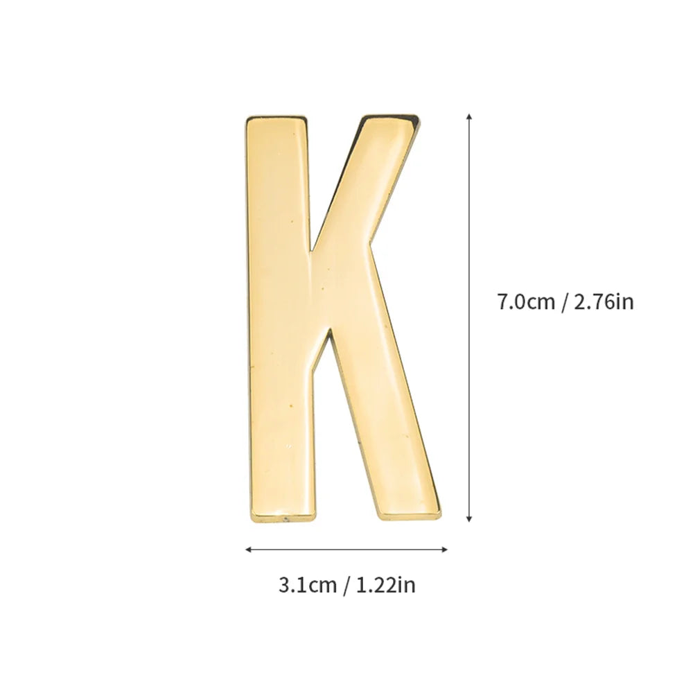 1Pcs Metal Self Adhesive House Number English Alphabet Letters for Apartment Room Door Plate Table Mailbox Number Stickers 7*3cm